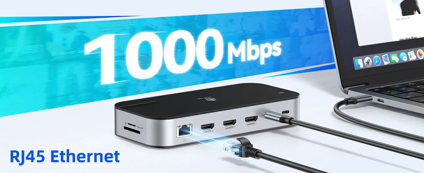 Lionwei Laptop Docking Station Triple Monitor 16-IN-1(Including Charging)