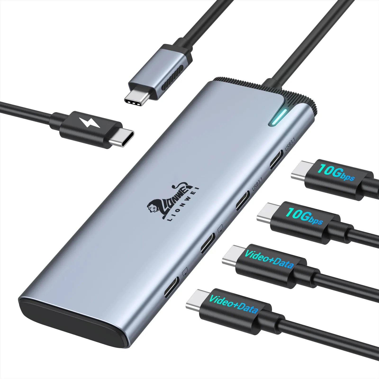 7-in-1 Dual USB Hub, USB C Adapter with USB 3.0, 4 x USB 2.0 7-in-1 Dual USB Hub, USB C Adapter with USB 3.0, 4 x USB 2.0