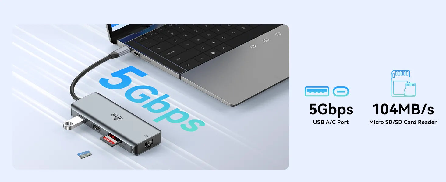 Lionwei USB C Hub to Dual HDMI Docking Station 9-IN-1