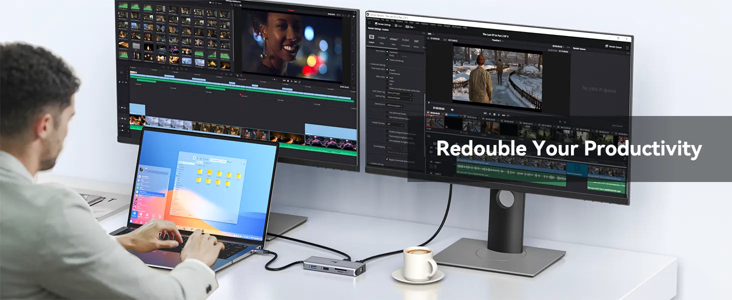 Lionwei USB C Hub to Dual HDMI Docking Station 9-IN-1