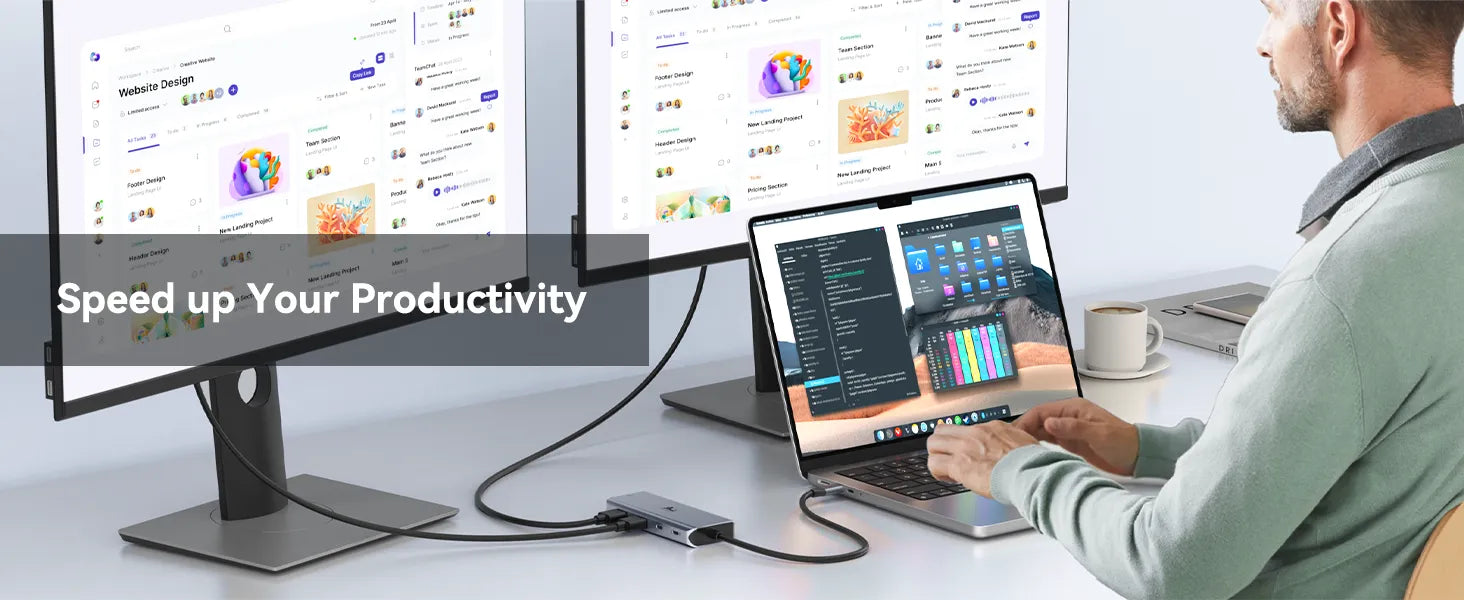 Lionwei USB C Hub to Dual HDMI Docking Station 9-IN-1