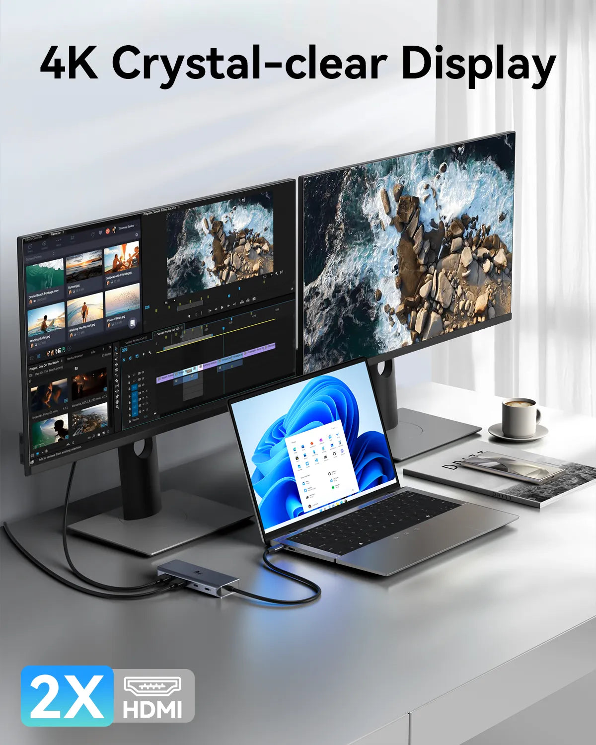 Lionwei USB C Hub to Dual HDMI Docking Station 9-IN-1