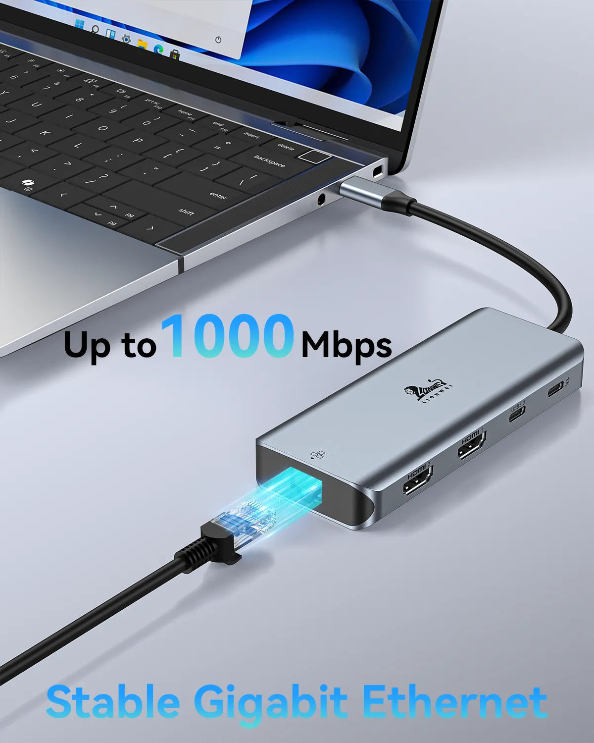 Lionwei USB C Hub to Dual HDMI Docking Station 9-IN-1