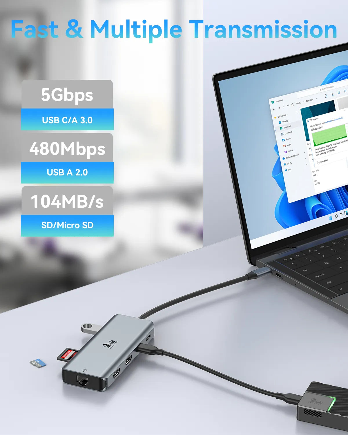 Lionwei USB C Hub to Dual HDMI Docking Station 9-IN-1