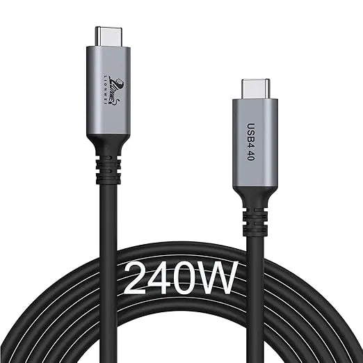 Lionwei 6Ft USB4 Cable 240W, 8K & 40Gbps C to C Cable