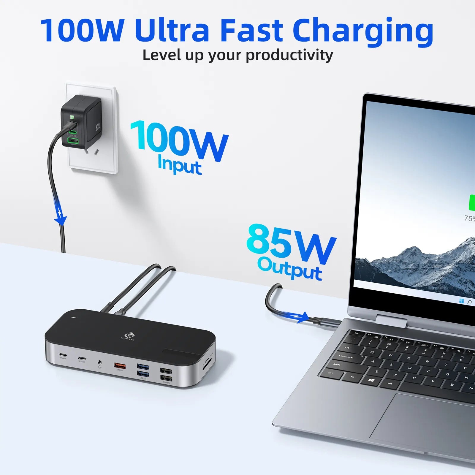 Lionwei Laptop USB C Dock Triple Monitor 16-IN-1