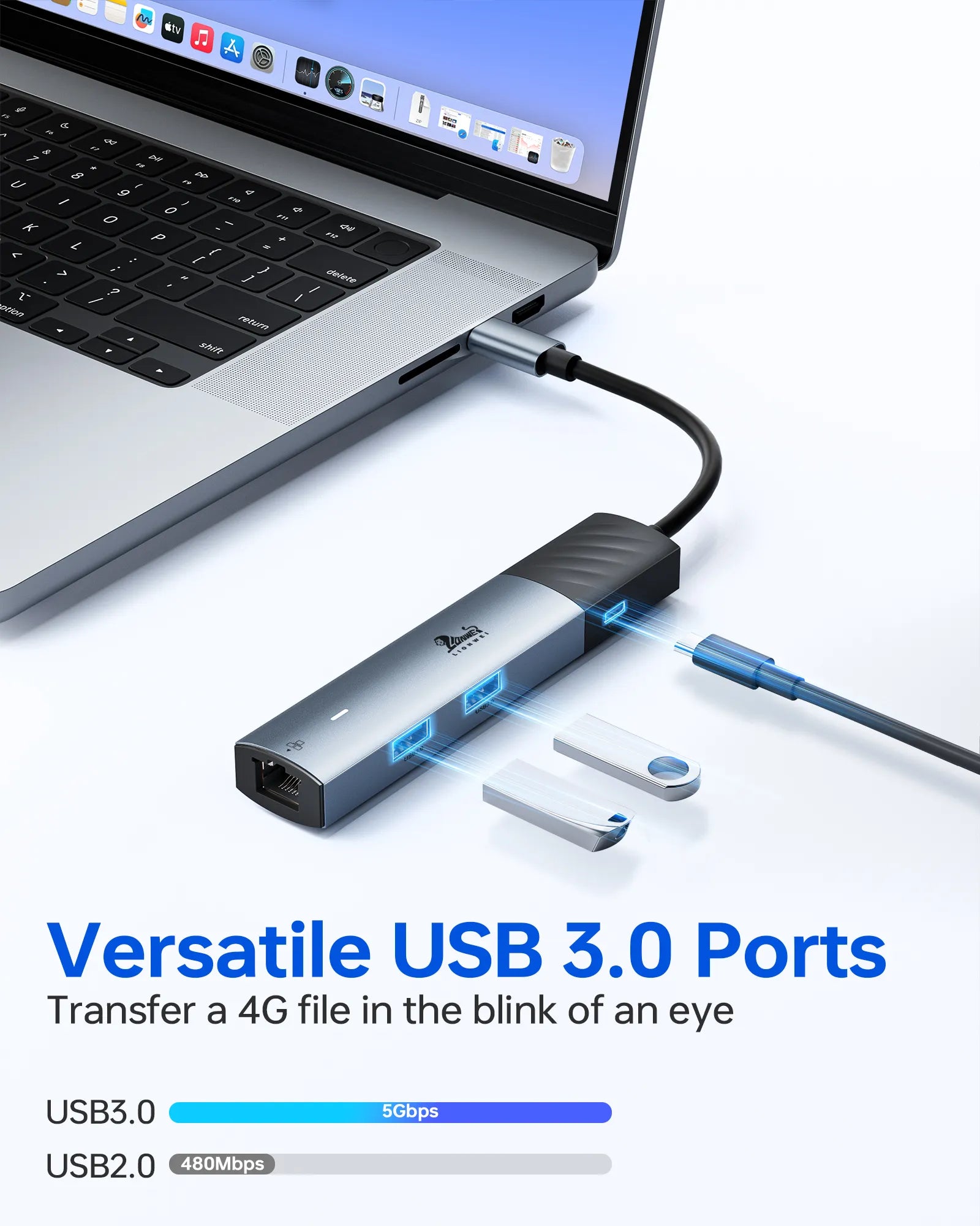 lightning-fast 5Gbps data transfer with USB 3.0 Ports