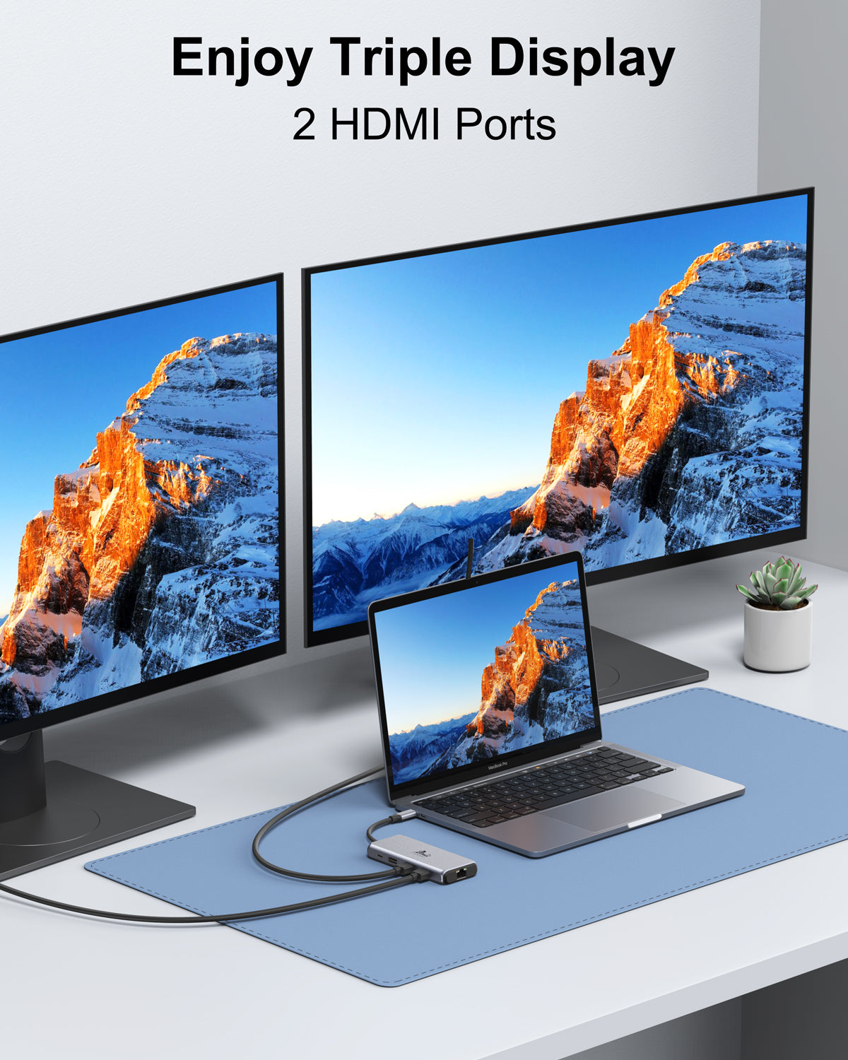 Lionwei USB C Hub Dual 4K@60Hz HDMI 9-IN-1