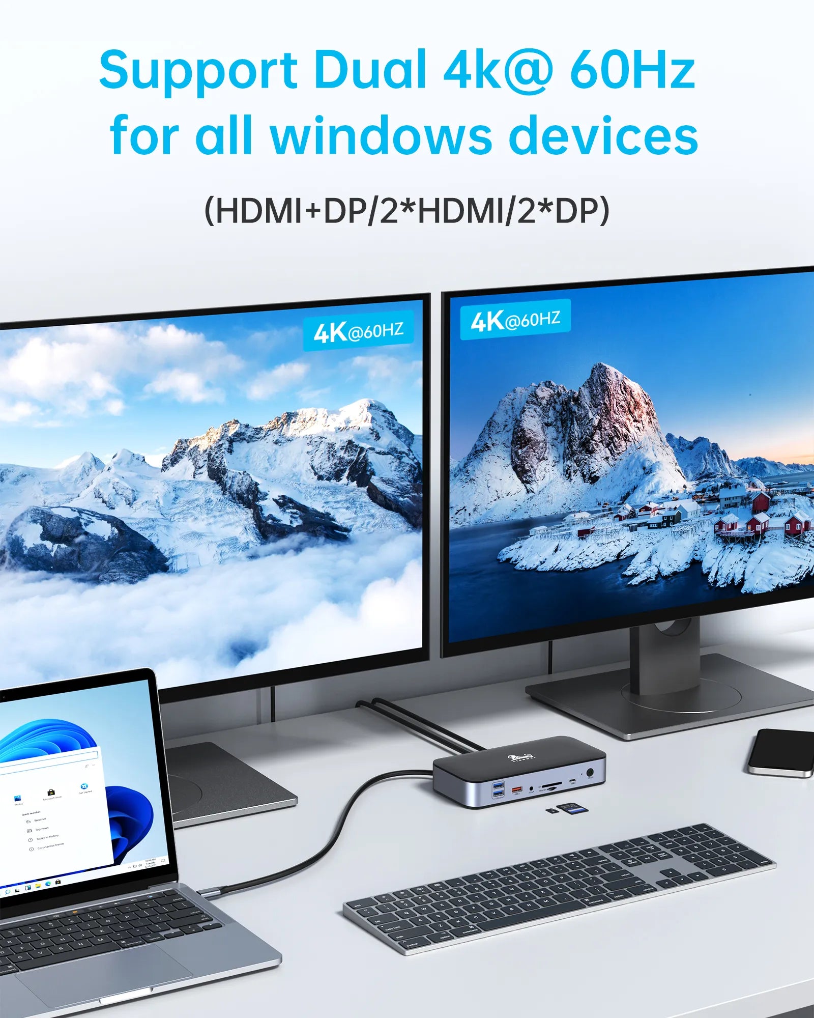 Lionwei 15-in-1 DisplayLink USB Docking Station for MacBook & Windows