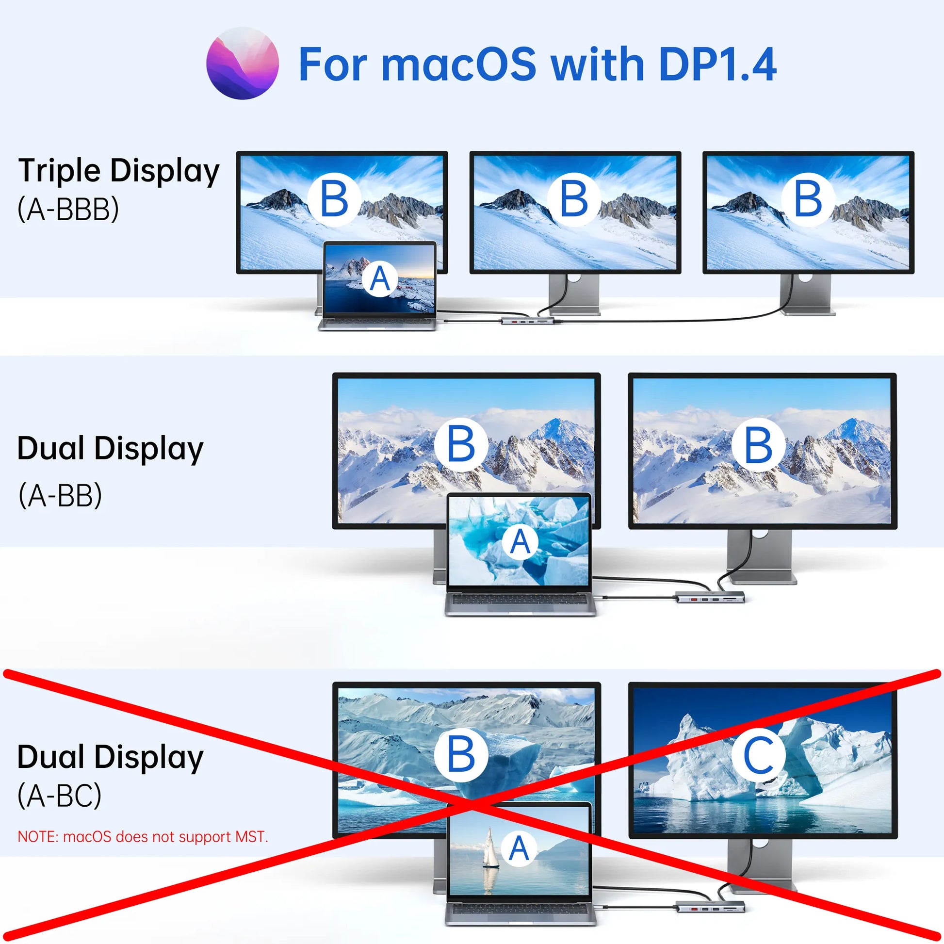 LIONWEI USB C Laptop Docking Station 3 Monitors 13-IN-1