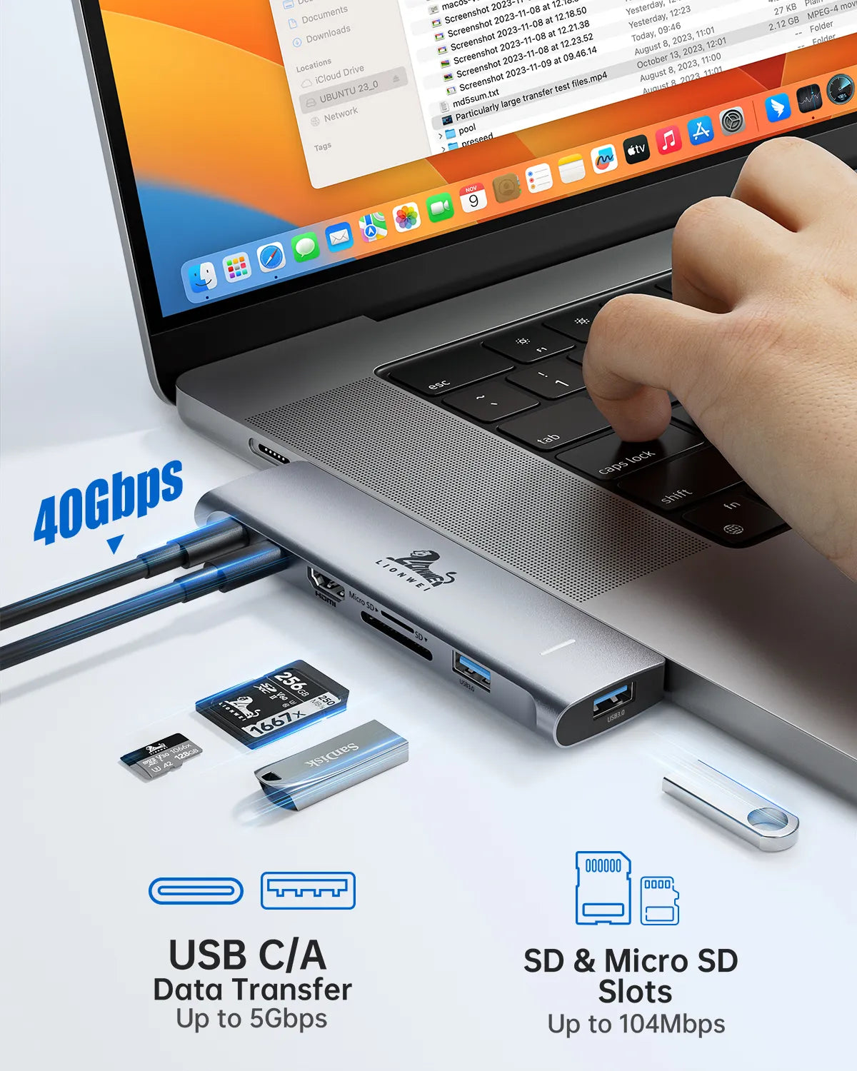 Lionwei USB C Hub for MacBook 7-IN-2
