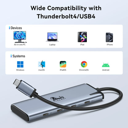 Lionwei USB C to USB C Hub Dual Monitor Adapter 5-IN-1