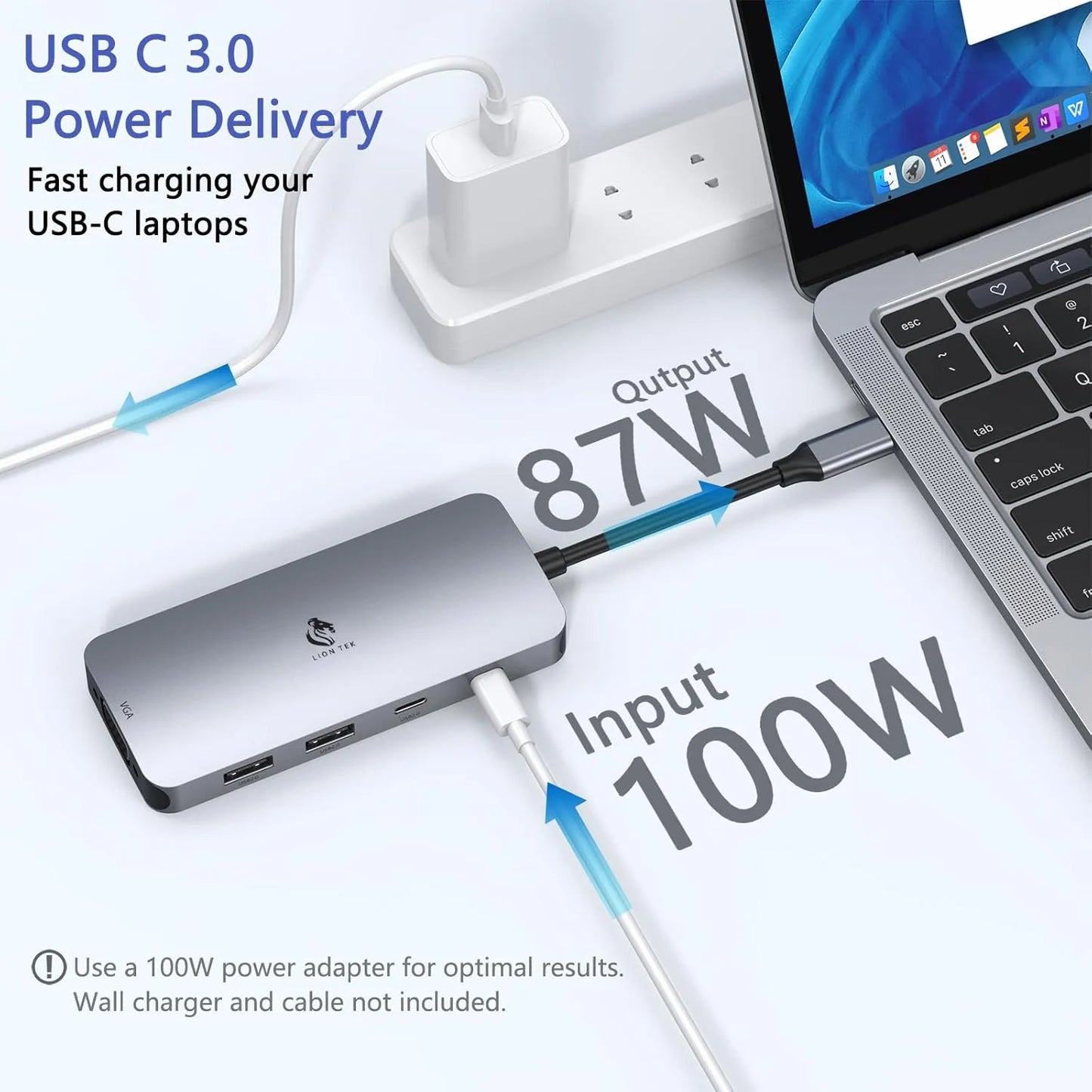 LIONWEI USB C Docking Station with Dual 4K HDMI & Displayport Adapter 8-IN-1