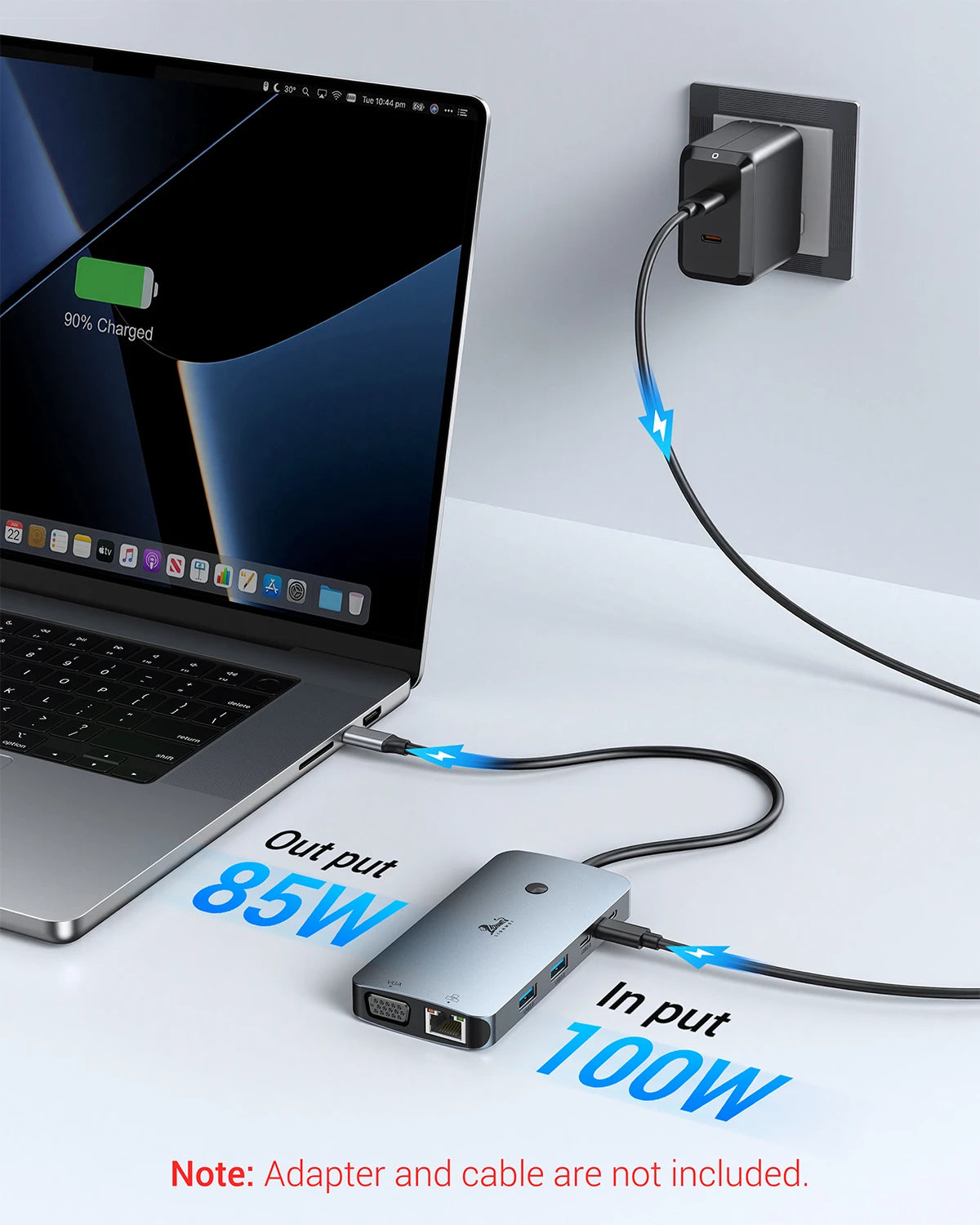 LIONWEI Laptop Docking Station 4 Monitors(Dual HDMI+DP+VGA) 9-IN-1