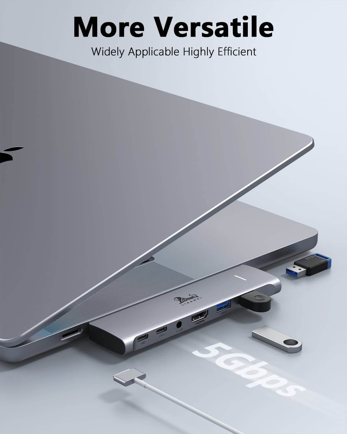 USB C Adapter for MacBook Pro/MacBook Air M1 M2 2021 2020 2019 2018 13 15  16, 6 in 1 USB-C Hub MacBook Pro Accessories with 3 USB 3.0 Ports,USB C