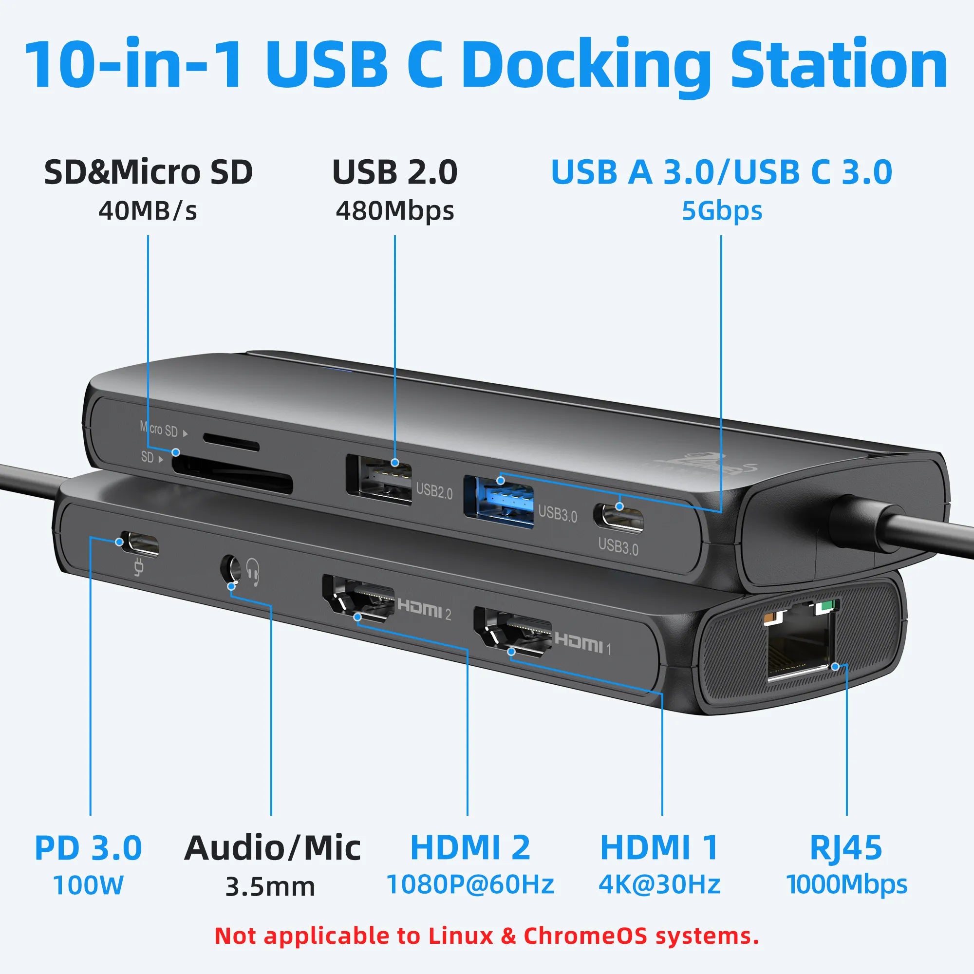 Lionwei 10-IN-1 USB C Docking Station