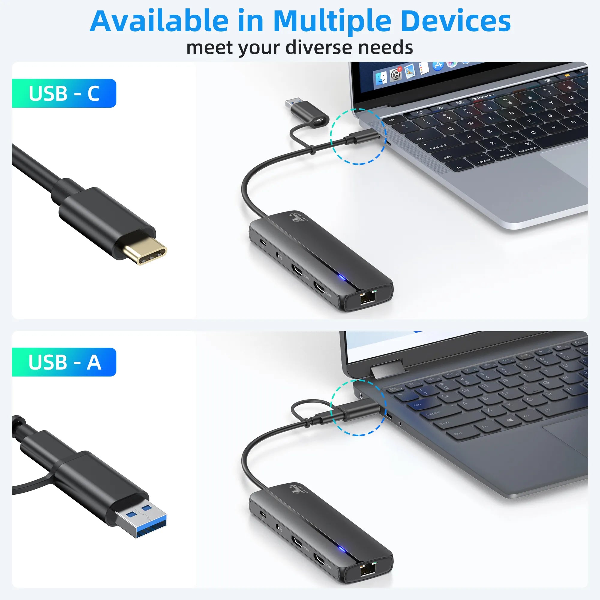 Switch USB-C and USB-A Available in Multiple Devices