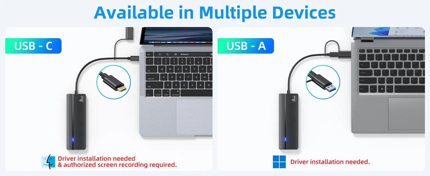 Available in Multiple Devices - USB-C & USB-A