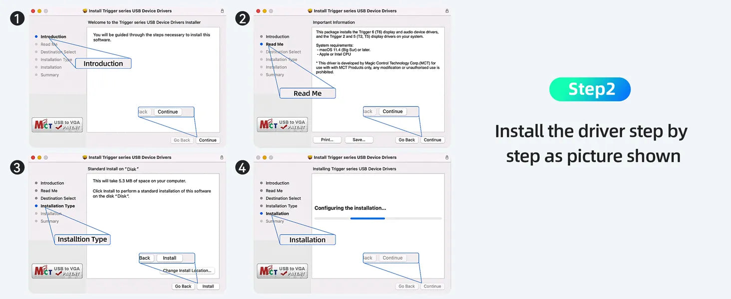 Install the driver for macOS Step2