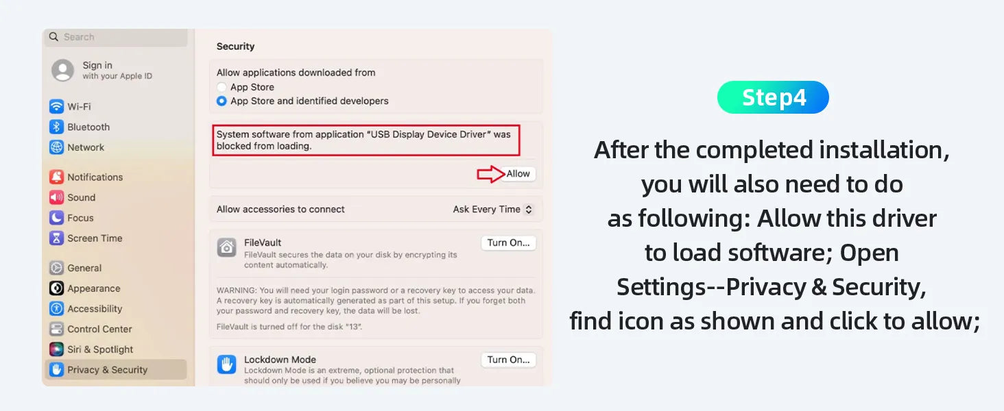 Install the driver for macOS Step4