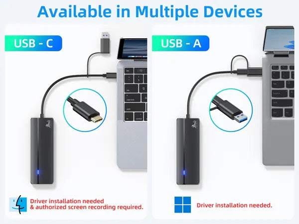 Available in Multiple Devices - USB-C & USB-A