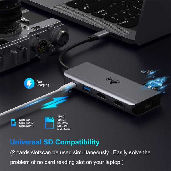 Lionwei USB C Docking Station Dual HDMI 9-IN-1