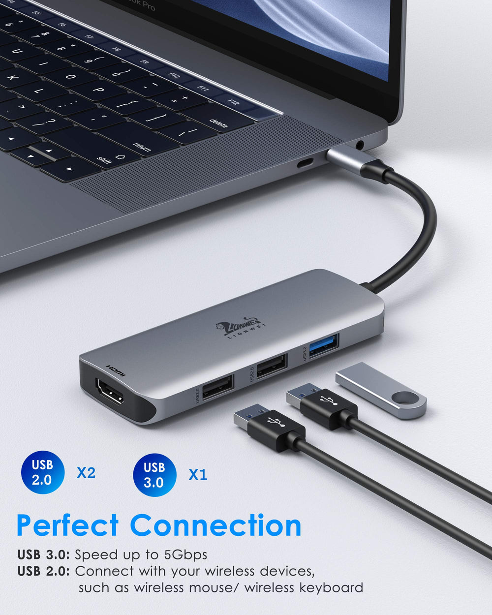 Lionwei USB C Docking Station Dual HDMI 6-IN-1